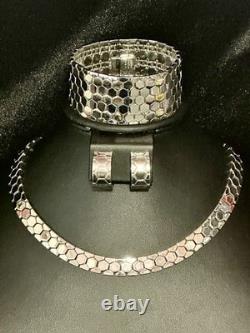 TRIFARI Rhodium Honeycomb Set Tessellated Alfred Philippe PAT PEND 1945