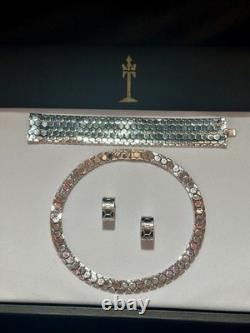 TRIFARI Rhodium Honeycomb Set Tessellated Alfred Philippe PAT PEND 1945