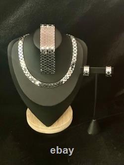 TRIFARI Rhodium Honeycomb Set Tessellated Alfred Philippe PAT PEND 1945