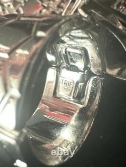 TRIFARI Rhodium Honeycomb Set Tessellated Alfred Philippe PAT PEND 1945