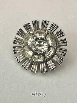 TRIFARI Rhodium Rhinestones Set Alfred Philippe Oval Rhinestones Crown withBox