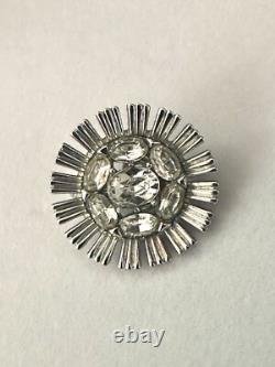 TRIFARI Rhodium Rhinestones Set Alfred Philippe Oval Rhinestones Crown withBox