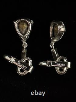 TRIFARI Rhodium Ruby Parure 1952 Earrings Necklace Alfred Philippe PAT PEND