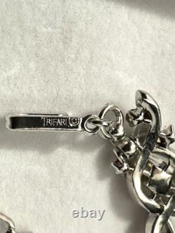 TRIFARI Rhodium Ruby-RED Diamonds Alfred Philippe Demi-Parure PAT PEND