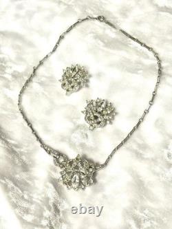 TRIFARI Ribbon Diamanté Set Alfred Philippe Navette Earrings Necklace PAT PEND