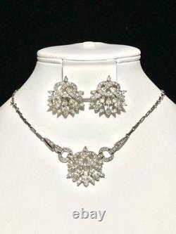 TRIFARI Ribbon Diamanté Set Alfred Philippe Navette Earrings Necklace PAT PEND
