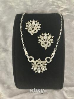 TRIFARI Ribbon Diamanté Set Alfred Philippe Navette Earrings Necklace PAT PEND