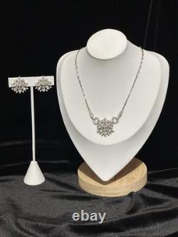 TRIFARI Ribbon Diamanté Set Alfred Philippe Navette Earrings Necklace PAT PEND