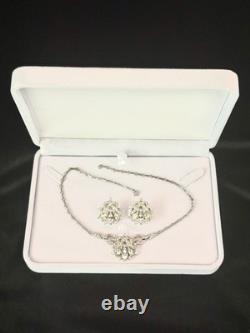 TRIFARI Ribbon Diamanté Set Alfred Philippe Navette Earrings Necklace PAT PEND