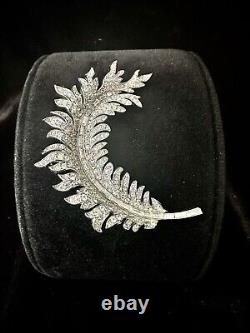 TRIFARI Royal Plume Book Alfred Philippe Brooch Silver Feather Crown