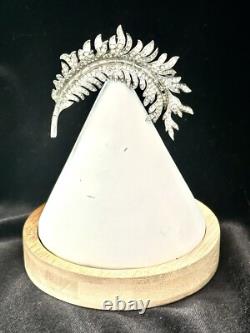 TRIFARI Royal Plume Book Alfred Philippe Brooch Silver Feather Crown