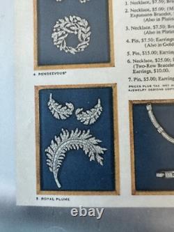 TRIFARI Royal Plume Book Alfred Philippe Brooch Silver Feather Crown