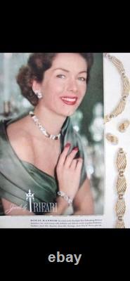 TRIFARI Royal Ransom 1953 Earrings Bracelet Gold Open-Work Crystal A. Philippe