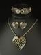 TRIFARI Royal Ransom 1953 Set Gold Heart Open-Work Crystal Alfred Philippe