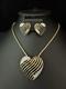 TRIFARI Royal Ransom-Hearts 1953 Set Gold Open-Work Crystal A. Philippe