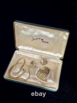 TRIFARI Royal Ransom-Hearts 1953 Set Gold Open-Work Crystal A. Philippe