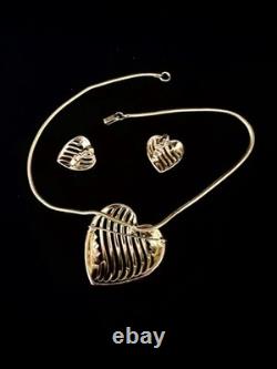 TRIFARI Royal Ransom-Hearts 1953 Set Gold Open-Work Crystal A. Philippe