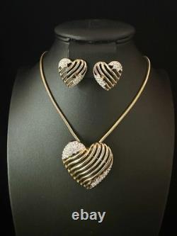 TRIFARI Royal Ransom Set Hearts Open-Work Diamanté Alfred Philippe 1953 TRIFARI Royal Ransom Set Hearts Open-Work Diamanté Alfred Philippe 1953