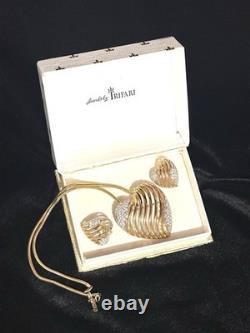 TRIFARI Royal Ransom Set Hearts Open-Work Diamanté Alfred Philippe 1953 TRIFARI Royal Ransom Set Hearts Open-Work Diamanté Alfred Philippe 1953