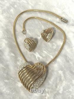 TRIFARI Royal Ransom Set Hearts Open-Work Diamanté Alfred Philippe 1953 TRIFARI Royal Ransom Set Hearts Open-Work Diamanté Alfred Philippe 1953