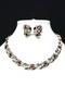 TRIFARI Ruby-RED Diamonds Alfred Philippe Demi-Parure Silver PAT PEND