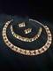 TRIFARI Ruby-RED Set Diamond-Cut Rhinestones Gold-Trifanium Alfred Philippe