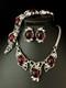 TRIFARI Ruby Red Cabochons Set Crystal Rhinestones Alfred Philippe PAT PEND Box