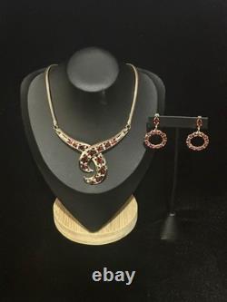 TRIFARI Ruby Red Diamanté Parure Alfred Philippe 1952 Drop-Dangle Crown withBox