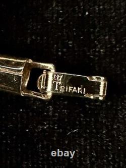 TRIFARI Ruby Red Diamanté Parure Alfred Philippe 1952 Drop-Dangle Crown withBox