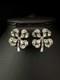 TRIFARI Rue de la Paix 1949 Earrings Diamant&eacute; Clover Demi-Lunes PAT PEND Box