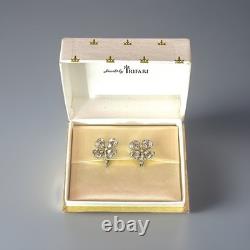 TRIFARI Rue de la Paix 1949 Earrings Diamanté Clover Demi-Lunes PAT PEND Box