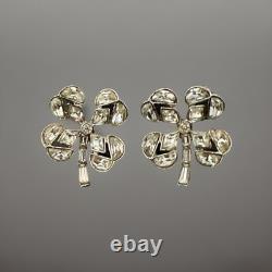 TRIFARI Rue de la Paix 1949 Earrings Diamanté Clover Demi-Lunes PAT PEND Box