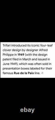 TRIFARI Rue de la Paix 1949 Earrings Diamanté Clover Demi-Lunes PAT PEND Box
