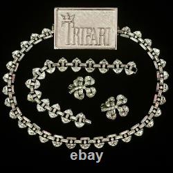 TRIFARI Rue de la Paix 1951 Parure Crystal Demi-Lunes PAT PEND Book Box
