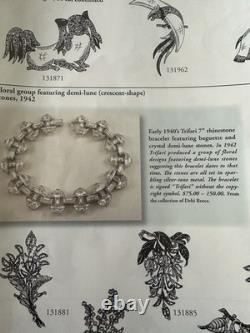 TRIFARI Rue de la Paix 1951 Parure Crystal Demi-Lunes PAT PEND Book Box