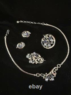 TRIFARI Sapphire-Blue Set 1954 Alfred Philippe Trifanium Rhinestones PAT PEND
