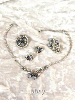 TRIFARI Sapphire-Blue Set 1954 Alfred Philippe Trifanium Rhinestones PAT PEND