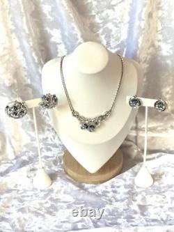 TRIFARI Sapphire-Blue Set 1954 Alfred Philippe Trifanium Rhinestones PAT PEND