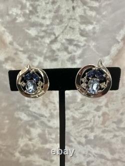 TRIFARI Sapphire-Blue Set 1954 Alfred Philippe Trifanium Rhinestones PAT PEND