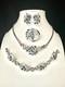 TRIFARI Sapphire-Blue Set Trifanium Alfred Philippe Pear Rhinestones PAT PEND