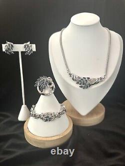 TRIFARI Sapphire-Blue Set Trifanium Alfred Philippe Pear Rhinestones PAT PEND