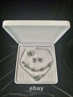 TRIFARI Sapphire-Blue Set Trifanium Alfred Philippe Pear Rhinestones PAT PEND