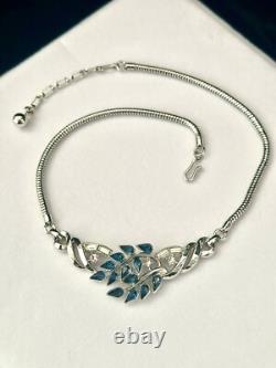 TRIFARI Sapphire-Blue Set Trifanium Alfred Philippe Pear Rhinestones PAT PEND