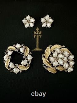 TRIFARI Sorrento 1959 Set Gold Baby-Teeth Baroque-Pearls Alfred Philippe withBox
