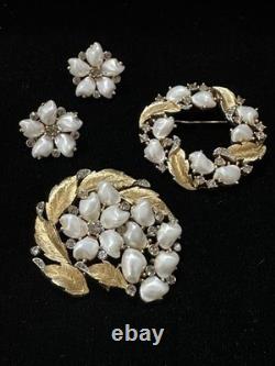 TRIFARI Sorrento 1959 Set Gold Baby-Teeth Baroque-Pearls Alfred Philippe withBox