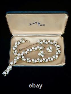 TRIFARI Southampton 1959 Set White Turquoise Baroque Seed Gold Alfred Philippe