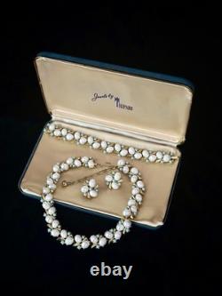 TRIFARI Southampton 1959 Set White Turquoise Baroque Seed Gold Alfred Philippe