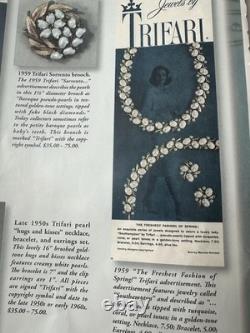 TRIFARI Southampton 1959 Set White Turquoise Baroque Seed Gold Alfred Philippe