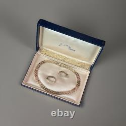 TRIFARI Star Spangled Honeycomb 1945 Set Gold Tessellated Alfred Philippe Box