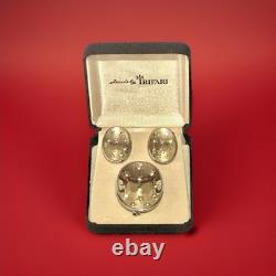 TRIFARI Star Spangled Set Earrings Brooch Alfred Philippe Honeycomb withBOX